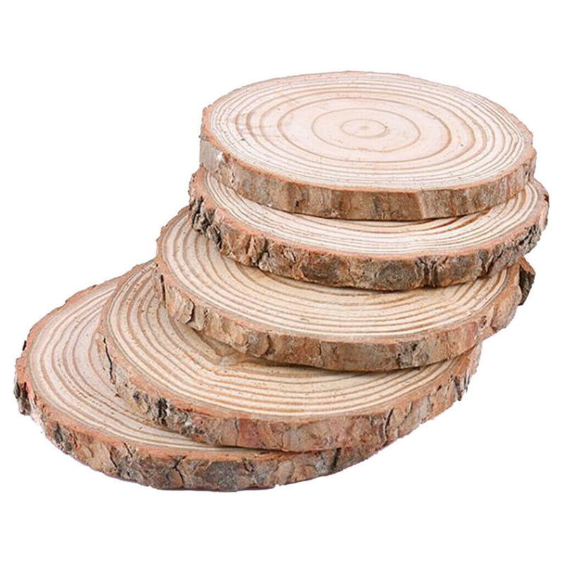 5pcs 9-10cm Blank Natural Wood Slices Circles Log Discs for Drawing DIY Craft