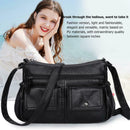 Fashion Women Solid Color Messenger Bag PU Leather Soft Shoulder Handbags