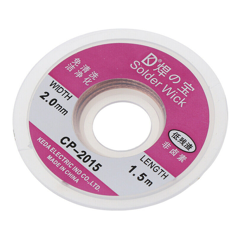 2Pcs Solder Wick Remover Desoldering Braid Wire Sucker Cable Fluxed F Tw