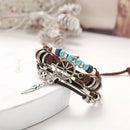 Multi-Layer PU Braided Turquoise Bracelet Women Men Circle Bangles Jewelry