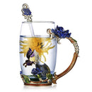 Beauty And Novelty Enamel Coffee Cup Mug Flower Tea Glass Cups For Hot And  N6Q8