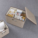 Large Folding Storage Box with Lid Linen Fabric Folding Storage Box Storage