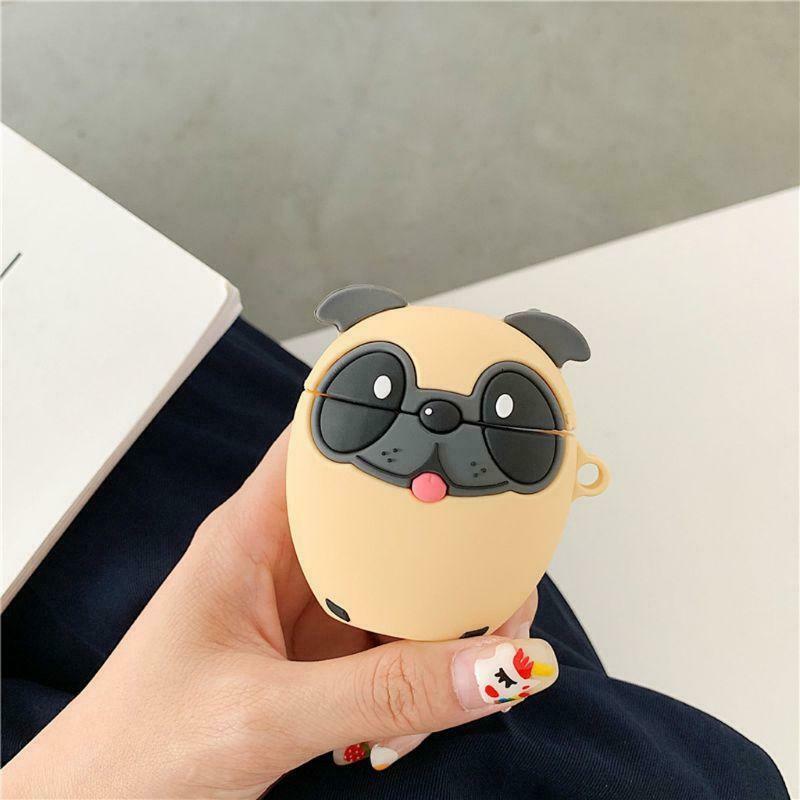 Silicone Protective Case Lovely Puppy Full Cover Protector for Airpods 1/2 Kit
