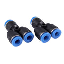 6 mm to 6 mm Y Shaped Push In Connector Compressed Air Fittings, 2 pcs T2V8