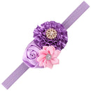 5pcs Detachable Elastic Rhinestone Baby Girl Flower Headband Hair Accessory
