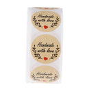 500pcs Round Kraft Handmade With Love Thank you Stickers Seals Party Decorati3C