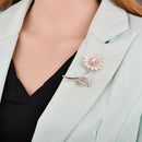 Women'S Fashion Opal Rhinestone Alloy Sun Flower Brooch Sunflower Brooch Cl L1P3