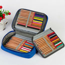 Large Capacity Pencil Bag Student Pen Case Pouch School Stationery (Blue) A