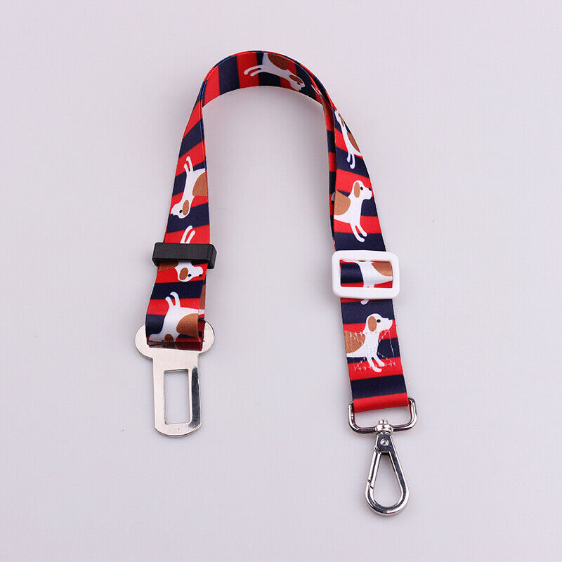 4X(Plaid Dot Print Pets Puppy Seat Lead Leash Dog Harness Vehicle Seatbelt Z7V8)
