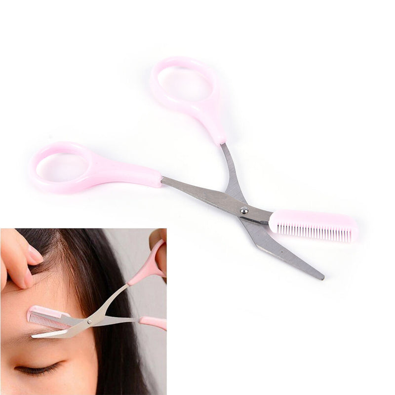 woman eyebrow trimmer scissors with comb grooming shaping shaver hair removal Bj