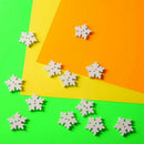 50 pcs Christmas Wooden Snowflakes Buttons for Scrapbooking Craft N3W5
