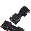 2Pcs Black Battery Holder Plastic Battery Case Wired for 2 x AA Batteries  Z
