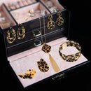 6Pcs Leopard Jewelry Set Leopard Print Earrings Bracelet Tassel Necklace forT4B9