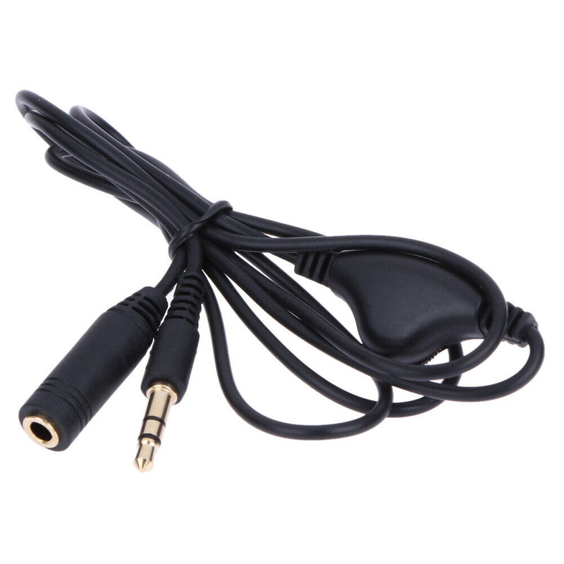 Earphone in Line Volume Control Cable Male to F 3.5mm Stereo Audio Adaptor