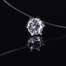 Fashion Women Crystal Necklace Invisible Line Zircon Clavicle Chain Necklace HK