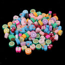 100 Pieces Mixed Handmade Polymer Clay Fruits Flat Spacer Bead Jewelry Charms