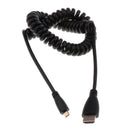 HDMI to Micro HDMI Cable Lead Cord 1080p Spring Coiled Extension Cable Black