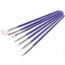 7pcs/set Acrylic Nail Art UV Gel Carving Pen Brush Powder Liquid V0A5