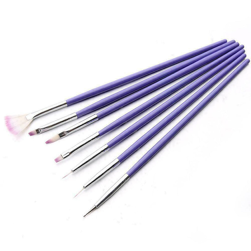 7pcs/set Acrylic Nail Art UV Gel Carving Pen Brush Powder Liquid V0A5