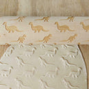 Dinosaur Embossing Wood Rolling Pin DIY Baking Cookie Cake Engraved Stencil