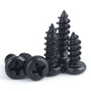 60Pcs M2 * 4-12mm Phillips Pan Head Self Tapping Screws Micro Set Zinc Black