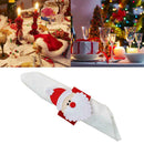 4pcs Christmas Santa Claus Napkin Rings Serviette Holder Xmas Decoration