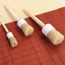 3pcs Natural Boar Bristle Wooden Bath Cleaning Brush for Car Wheels Interio