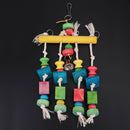 Colorful Moveable Parrot Bird Toys Swing Wood Cotton Chew Rope Funny Toys