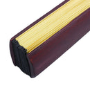 Men Women Wood Handle Fabric Folding Hand Fan 13-inch Length Yellow