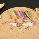 5pcs Fishing Lure Wobblers 4cm 3.5g Floating Crankbait Artificial Hard Bait