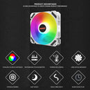 120mm PWM ARGB PC Chassis Case Fan Quiet 4 Pin RGB Cooling Fan for CPU Cooler