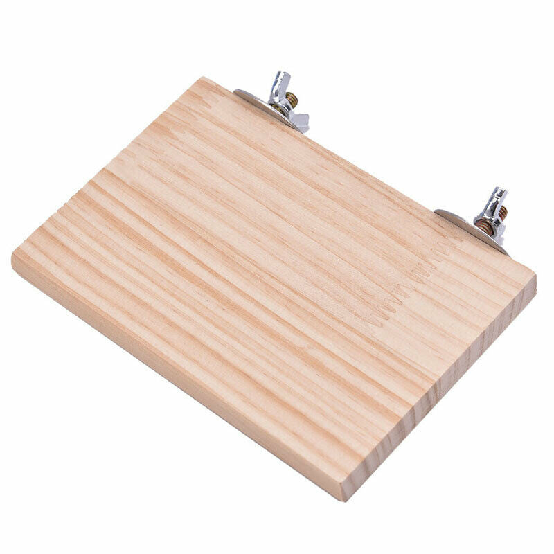 Parrot Bird Standing Platform Wood Square Cage Board Hamster Pet Budgie ToyB Kw