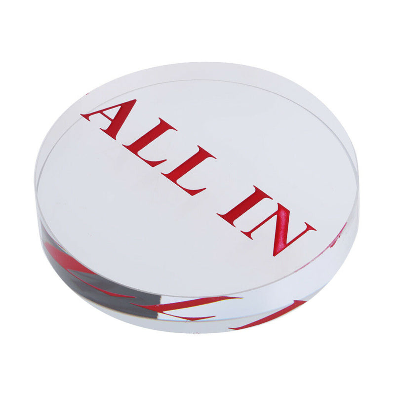 Bargaining Texas Hold'em Crystal ALL-IN Chip Button Blackjack Casino Prop