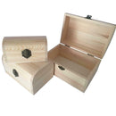 3x Plain Wooden Pirate Treasure Chest Wood Jewellery Storage Art Craft Box A