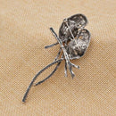 Alloy for Women Animal Brooches A Pair of Bird Inlay Shiny Big Blue for Gir