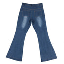 Women Fashion High-Rise Wide Leg Flared Jeans Retro Bell Bottom Jeans Denim