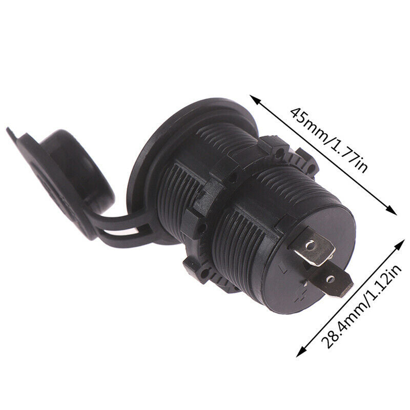 1 Pcs Waterproof 12V Car Black Socket USB Charger Power Adapter Outlet ME