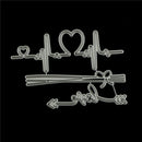 Love Heart ECG Heartbeat Pressing Scrapbooking Cutting Dies Embossing Card BX