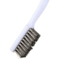 18cm Long White Plastic Handle Stainless Steel Wire Clean Brush 10 Pcs