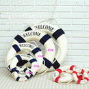 Welcome Aboard Nautical Wall Hanging Ship Boat Ring Life Buoy Cafe Decor