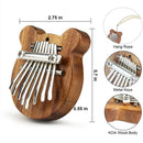 8 Keys Mini Kalimba Mahogany Wood Thumb Piano Marimbas Finger Piano with Lanyard