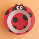 Portable Baby Feeding Bowl Bamboo Fiber Kids Cartoon Animal Tableware (D) A