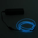 1M Azure Flash Flexible Neon Light Glow El Strip Tube Wire + Battery Case I2U8