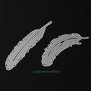 2 Pcs Metal Feather Cutting Dies Stencils DIY Scrapbook Paper Cards Album Decor