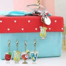 4pcs DIY Full Drill Special Shaped Diamond Painting Juice Bag Keychain Gift