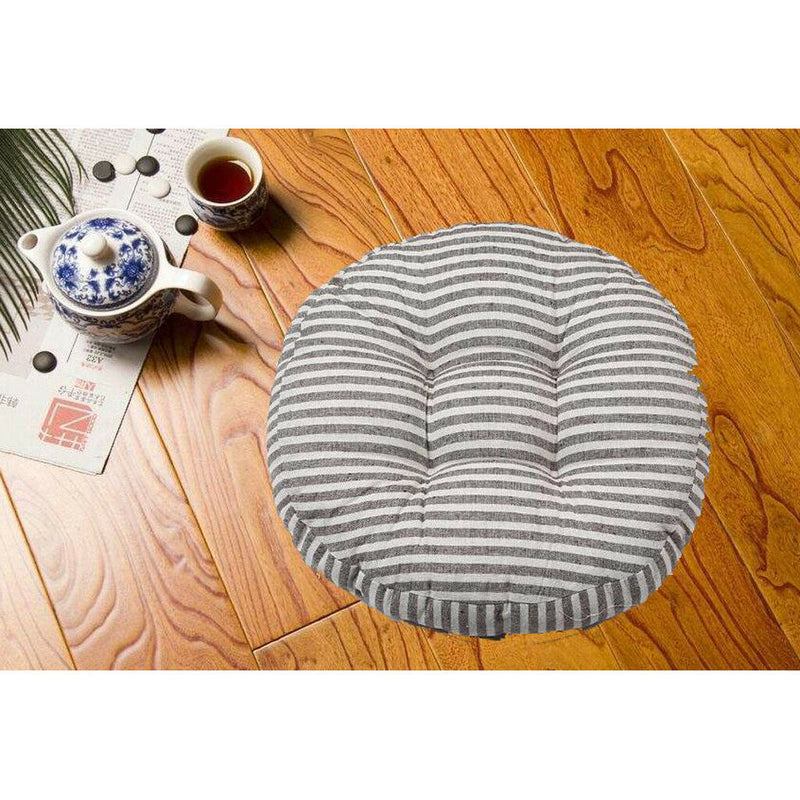 45cm Tatami Cushion Handmade Pillow Floor Chair Seat, Cotton, Coffee Strips