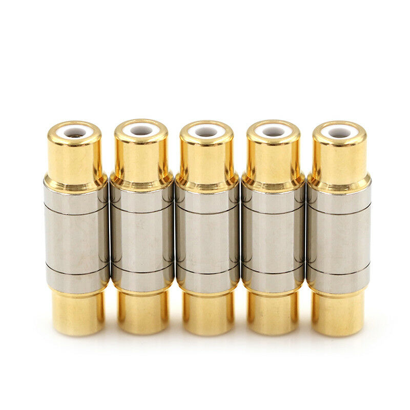 2x RCA Female Coupler Adapter Socket Connector Phono Copper Plug  JR