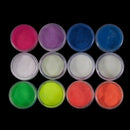 12boxes/set Neon Phosphor Powder Nail Glitter Powder 12 Colors Dust Luminou K6U7