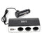 Triple Socket Splitter Cigarette Lighter Adapter Plug & USB Port 3 Way Charge ^