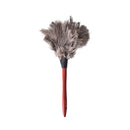 38cm Ostrich Feather Duster  Brush Wood Handle Anti-static Natural Grey Fur LJ